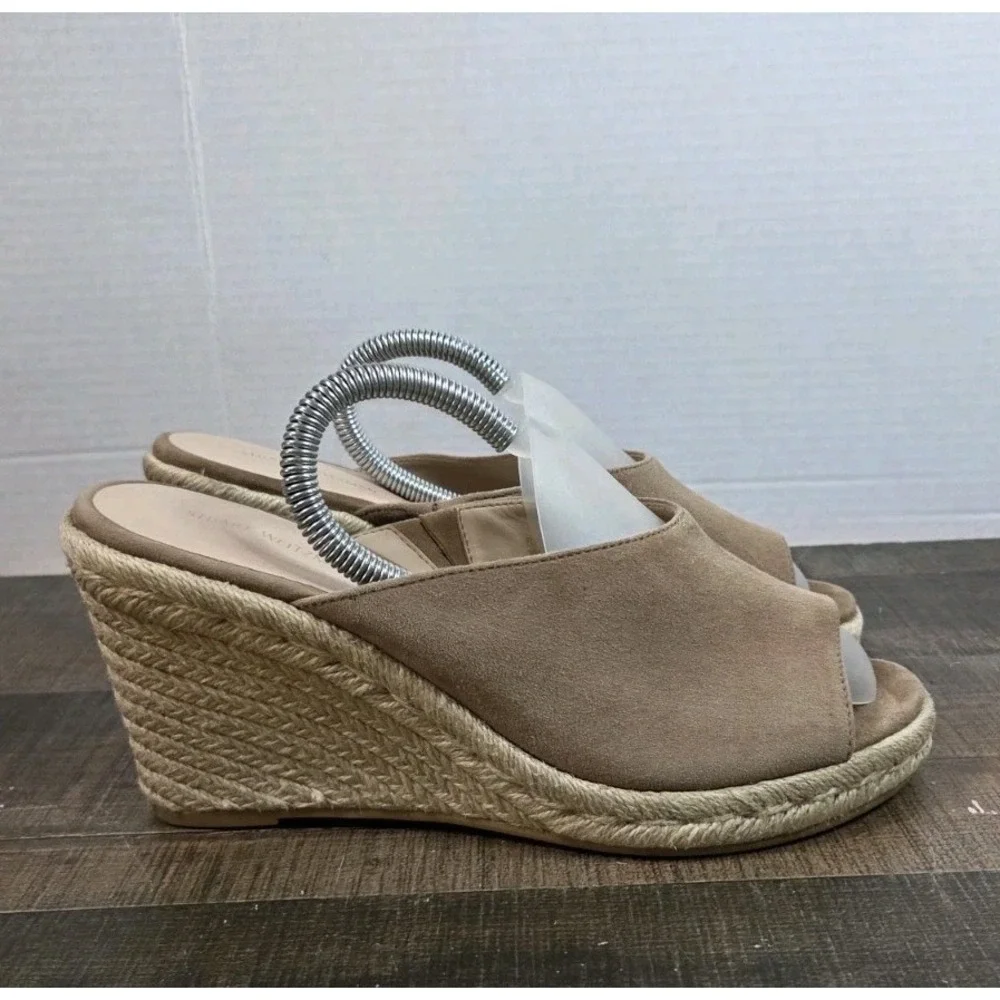 Stuart Weitzman Wonda Espadrille Wedge Platform Sandal Camel Size 9